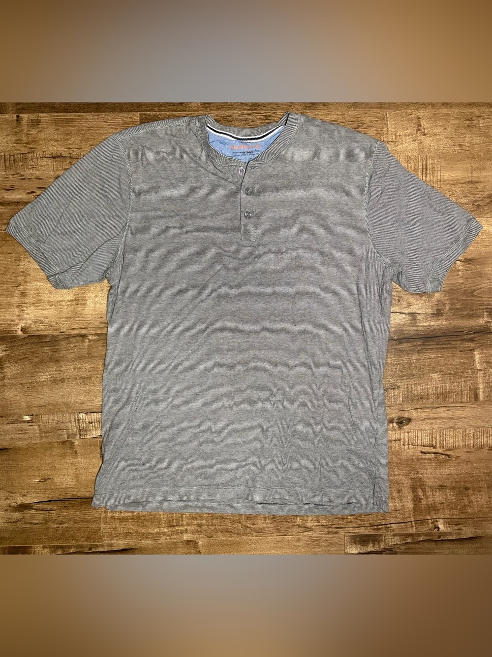 Men's Grey Henley Short Sleeve Shirt -